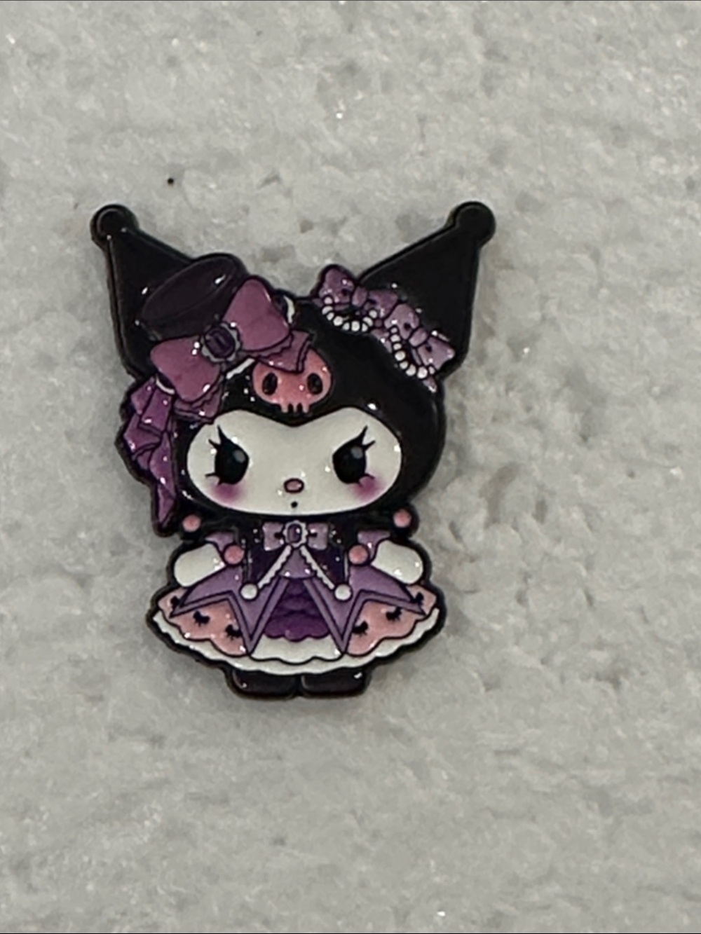 Sanrio Kuromi Enamel Pin in Black, Pink, and Purple